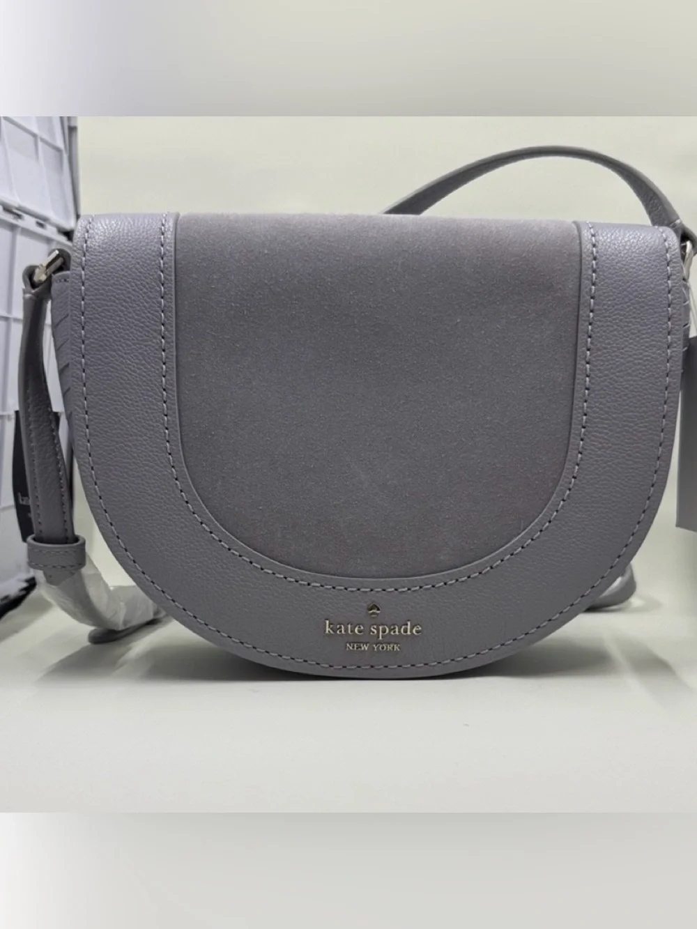 kate spade Gray Suede and Leather Crossbody